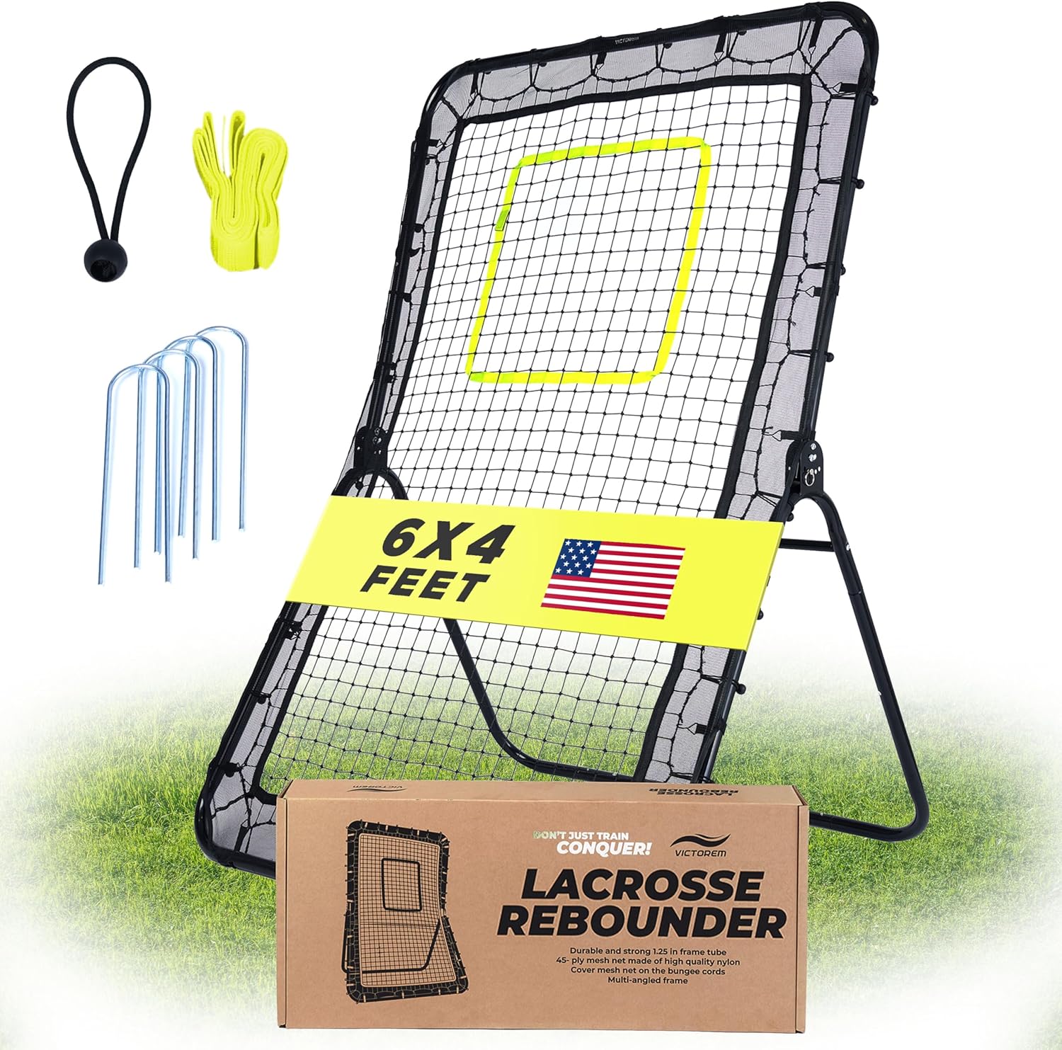Victorem Lacrosse Rebounder - 6x4 Ft. Versatile Training Net