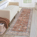 KUTA Runners for Hallways 2x6 - Terracotta Vintage Floral Runner