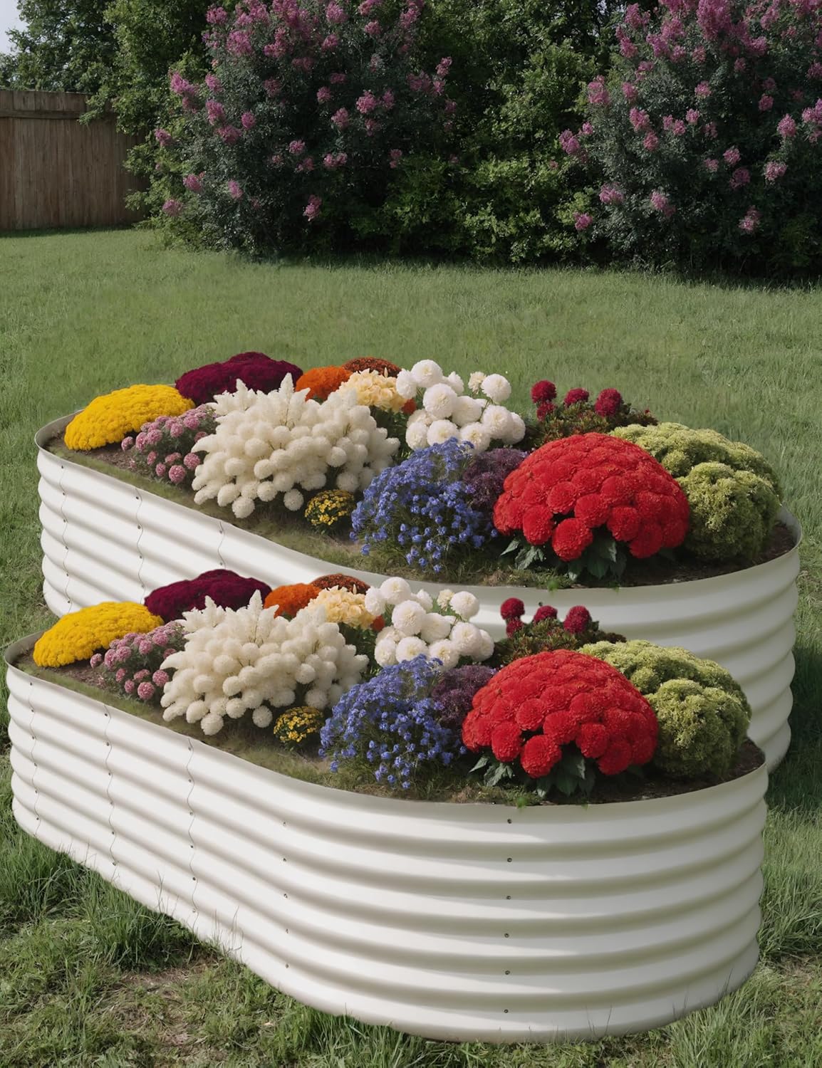 2 Pcs Raised Garden Beds Outdoor for Vegetables and Flowers