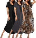 Long Nightgowns for Women 3 Pack - Comfortable Mid-Calf