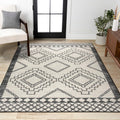 Amir Moroccan Beni Souk Cream/Black Indoor Area Rug, 5x8
