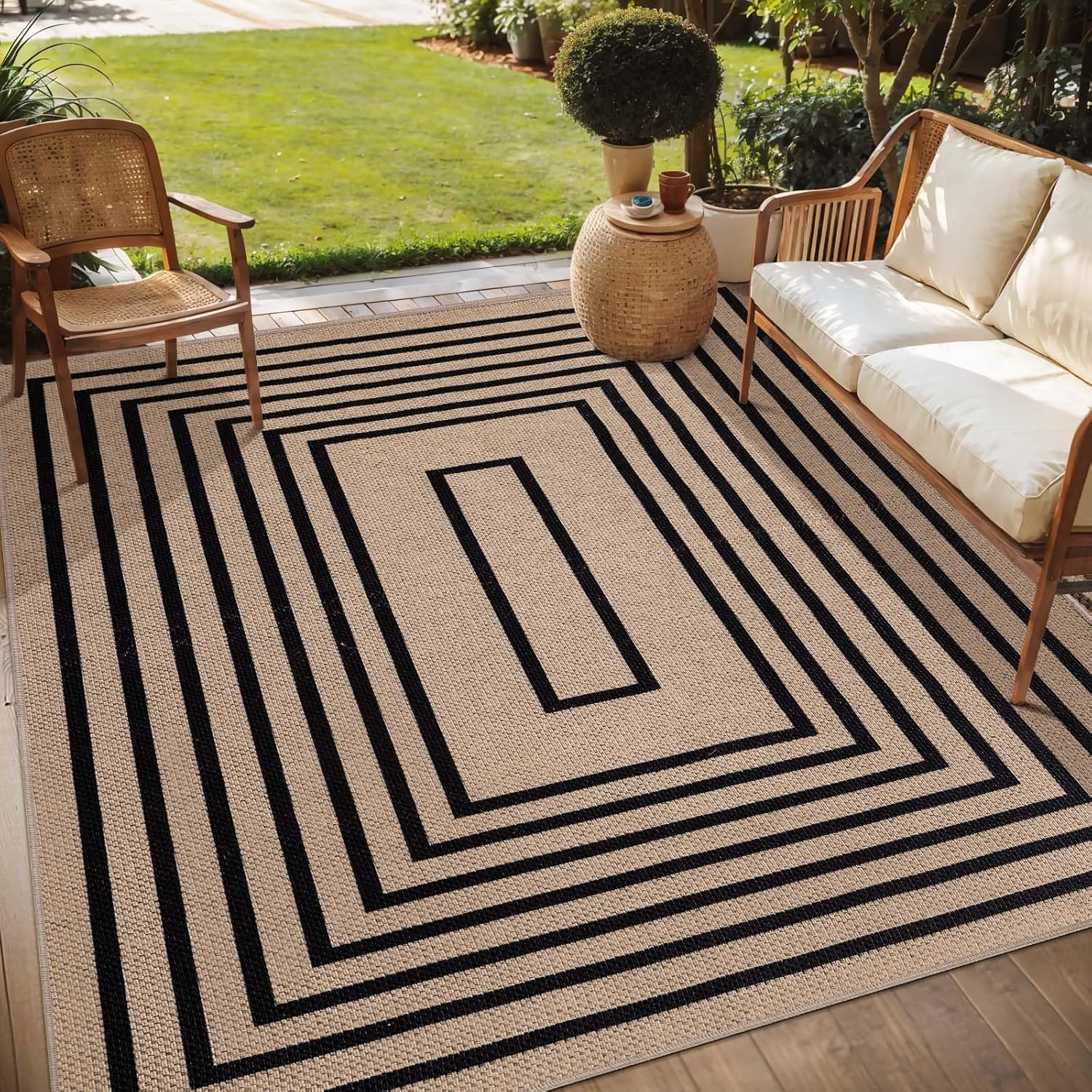 Easy Jute Rug 5x7 Washable Area Rug for Modern Homes