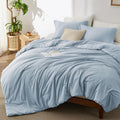 Bedsure King Size Comforter Set Light Blue - Soft All-Season Comfort