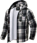 G Gradual Men's Flannel Hoodie Jacket with Cozy Sherpa Lining
