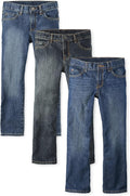 Boys' Bootcut Jeans 3-Pack - Soft, Adjustable Fit Children's