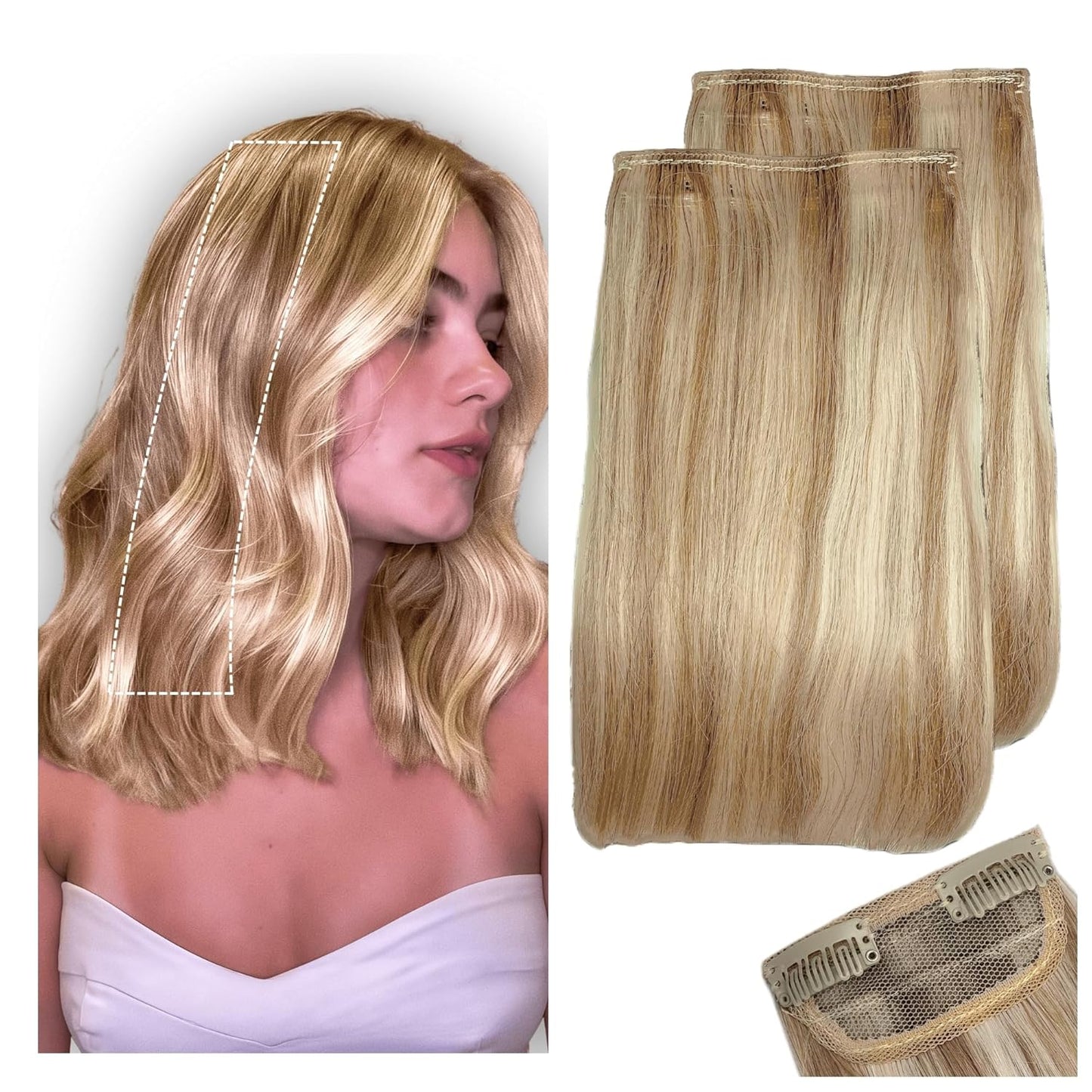 2 Pcs Short Clip in Hair Extensions for Women, 12 Inch Volume