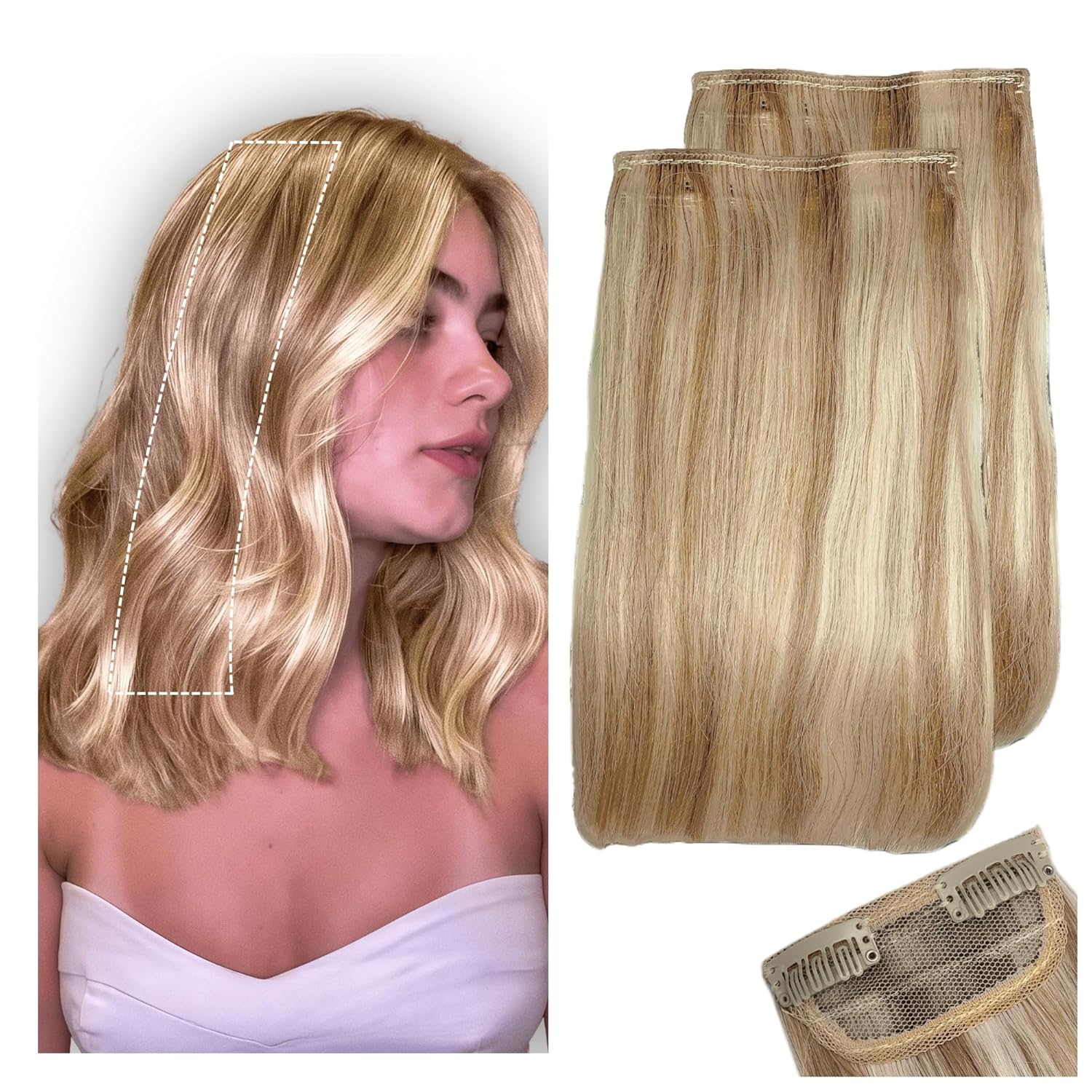 2 Pcs Short Clip in Hair Extensions for Women, 12 Inch Volume
