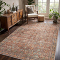 5x7 Area Rug Machine Washable Boho Rug - Ultra-Thin Low Pile