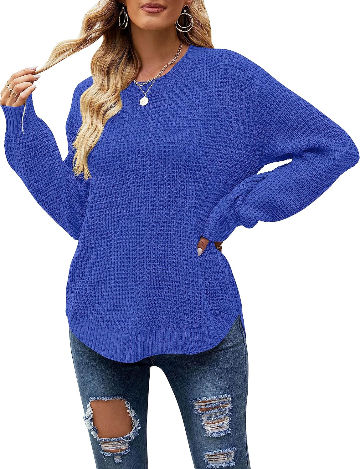 MEROKEETY Women's Fall Long Sleeve Sweater for Casual Style