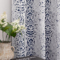Living Room Curtains 63 in 2 Panels Ikat Ogee Design - Room Darkening