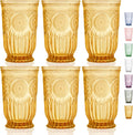 Yungala Amber Highball Glasses Set of 6 - Vintage 10oz Drinkware