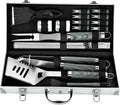 Heavy Duty BBQ Grill Tool Set 20pcs in Grey Case - Best Grill Gift