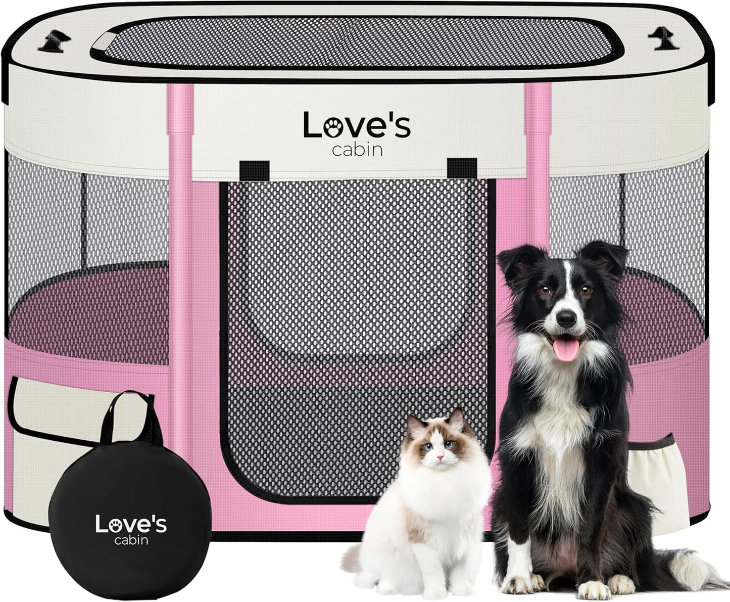 Love's Cabin Medium Dog Playpen - Portable Indoor/Outdoor Tent