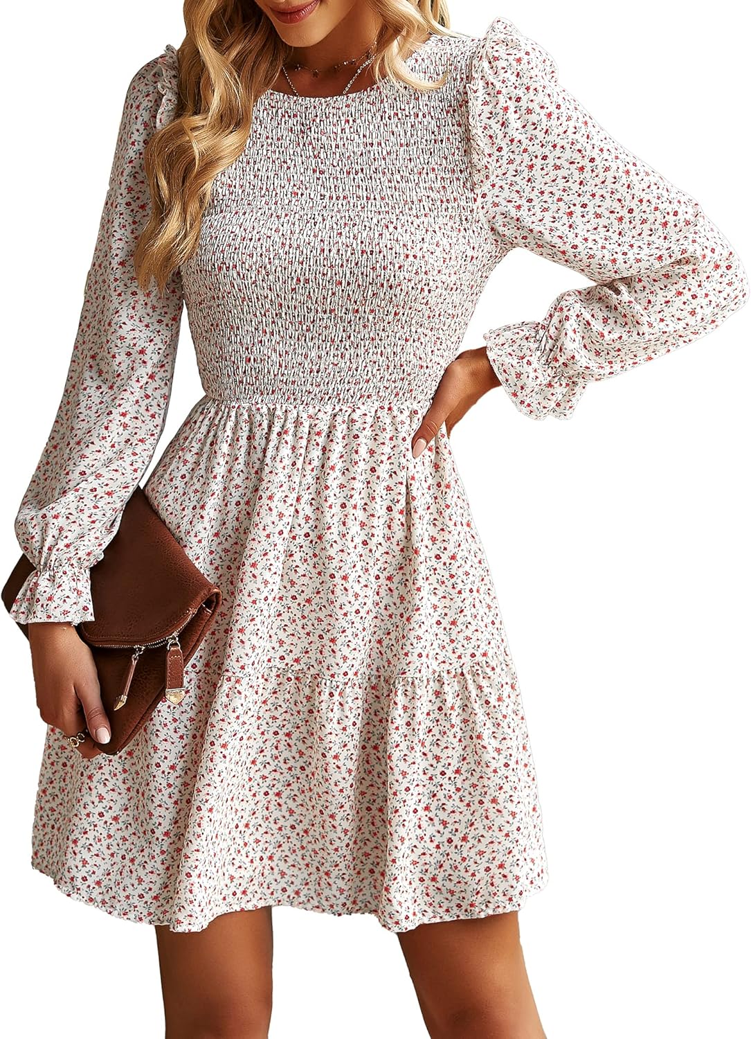 KIRUNDO Long Sleeve Floral Dress for Women - Perfect for Weddings