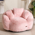 MAXYOYO Bean Bag Chair with 3 Pillows - Oversized Floral Faux Fur Sofa
