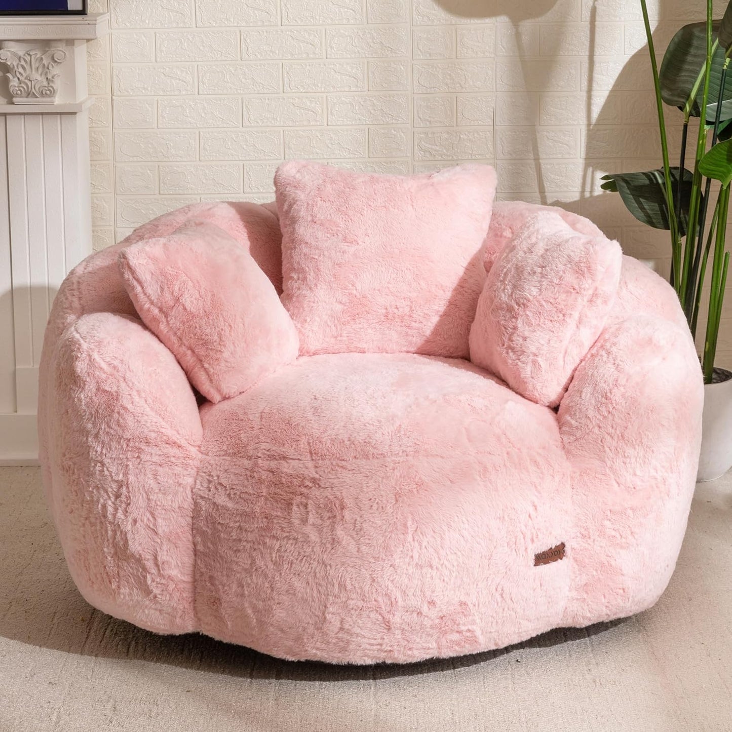 MAXYOYO Floral Shaped Bean Bag Chair with 3 Pillows for Comfort