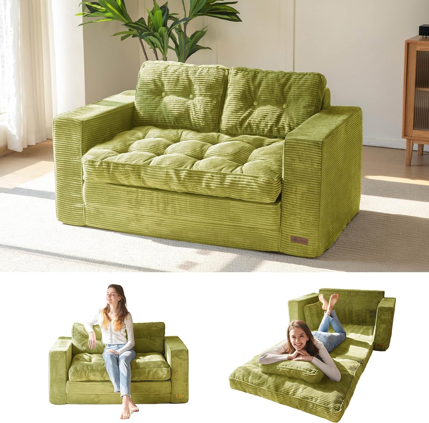 MAXYOYO Convertible Sofa Bed for Living Room and Bedroom Use