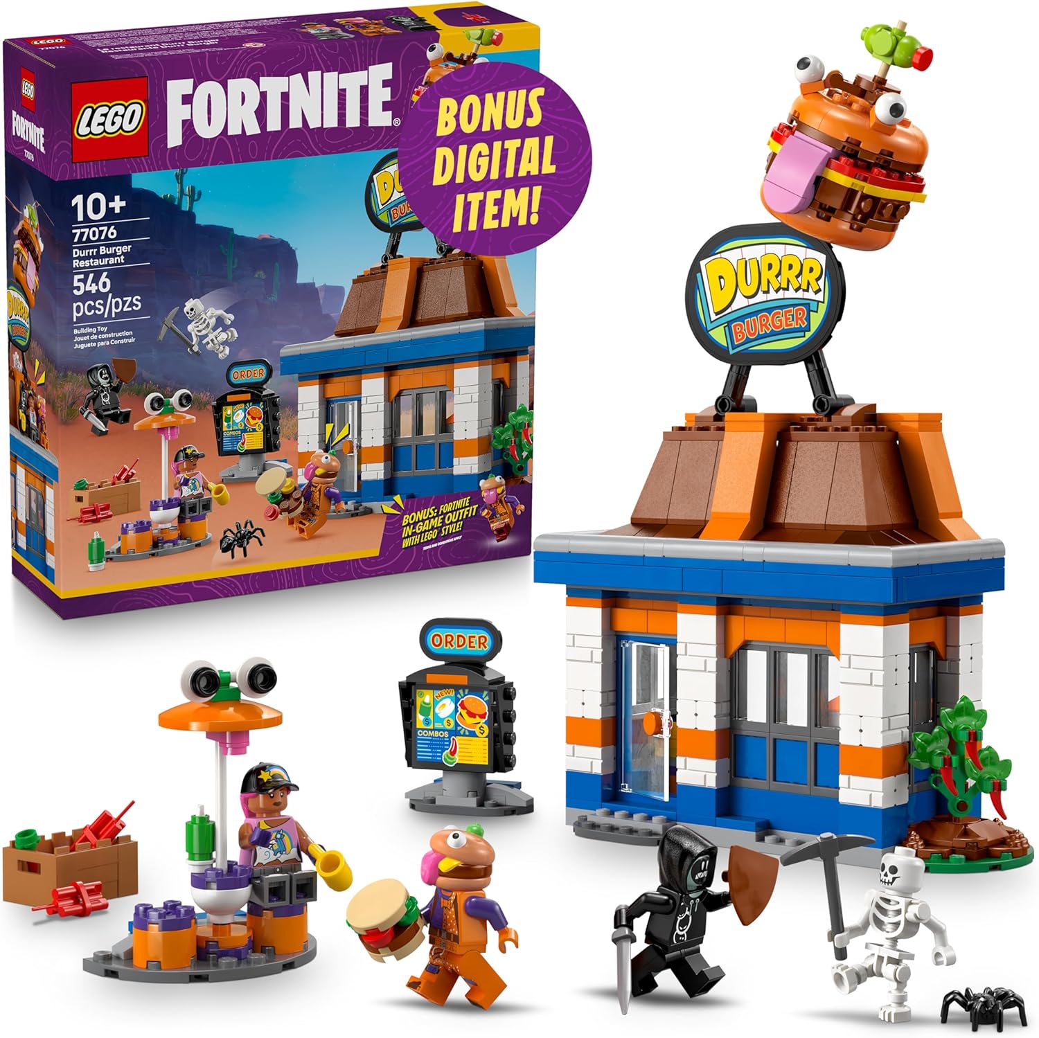LEGO Fortnite Durrr Burger Restaurant Building Set for Kids