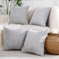 VAKADO Grey Corduroy Throw Pillow Covers 26x26 Set of 4 - Neutral
