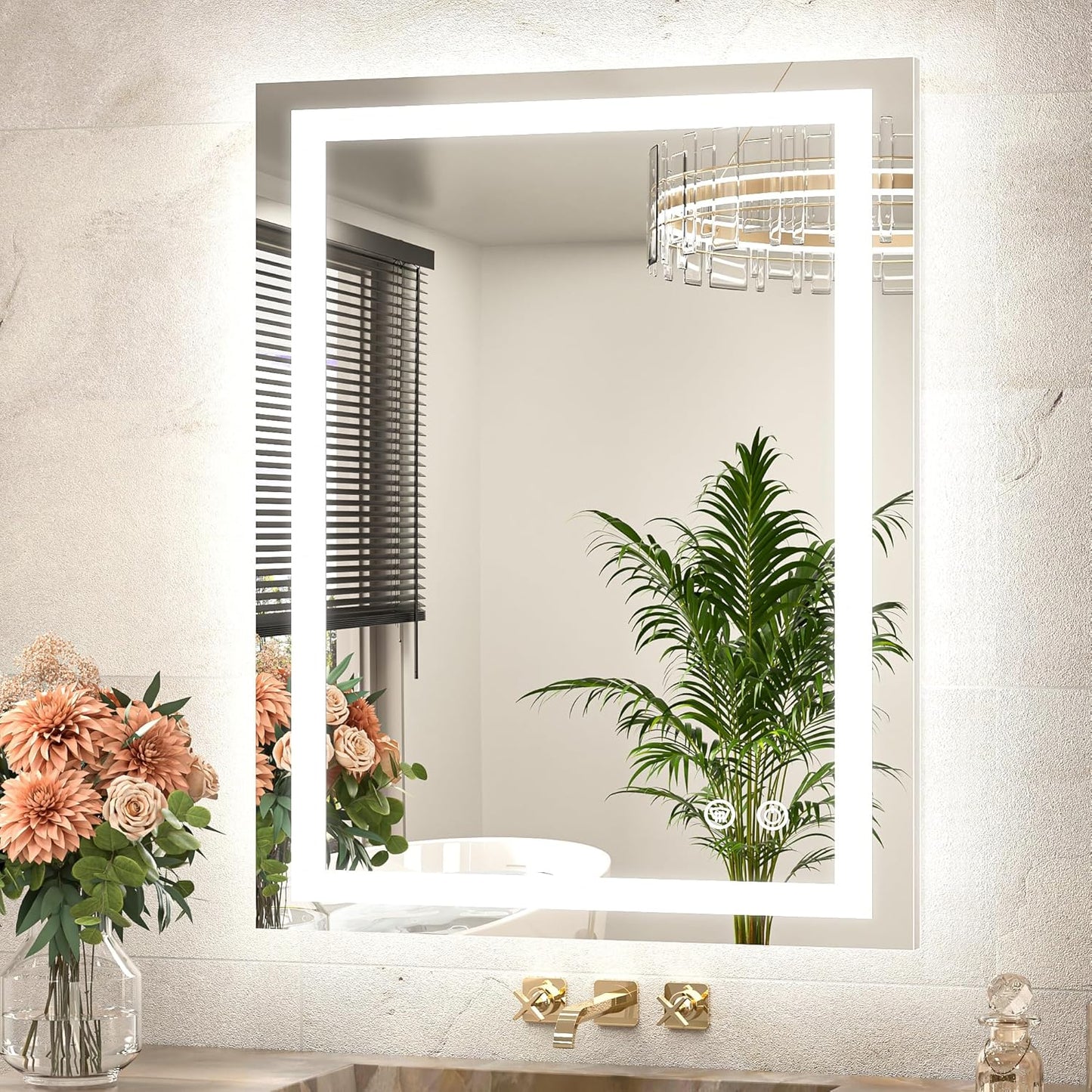 TETOTE LED Bathroom Mirror 24 x 32 with Backlit and Anti Fog