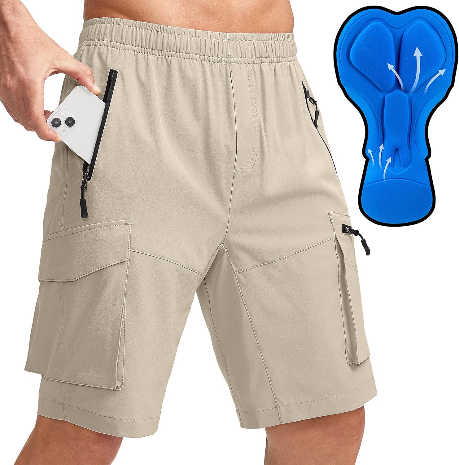 Bikewa Men's Mountain Bike Shorts with 3D Padding and Pockets