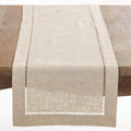 Poly and Linen Blend Hemstitched Table Runner 16ft x 120ft - Natural