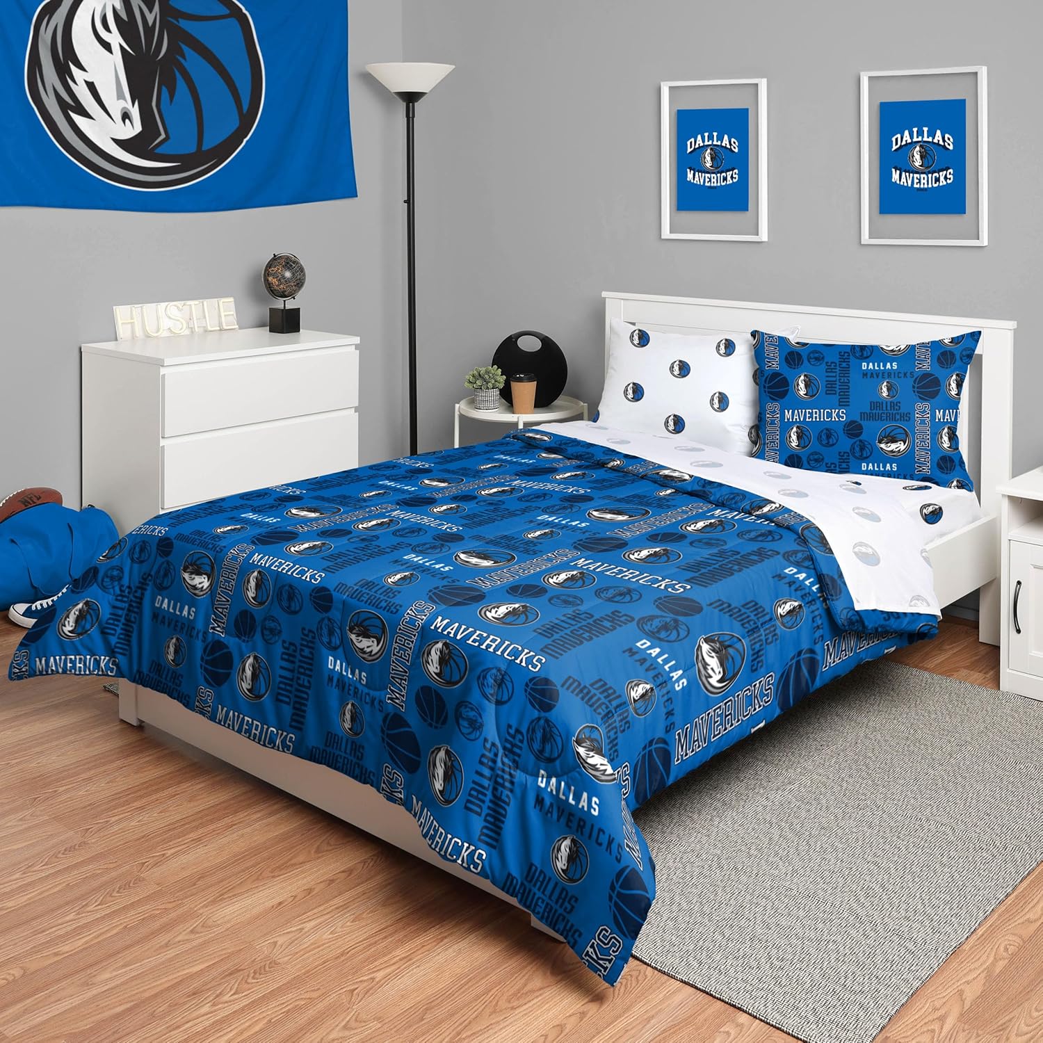 FOCO Unisex-Adult NBA Team Logo Bed in a Bag Comforter Set