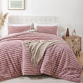 Smoofy Fluffy Full Size Comforter Set - Luxury Old Pink Fleece Comfort