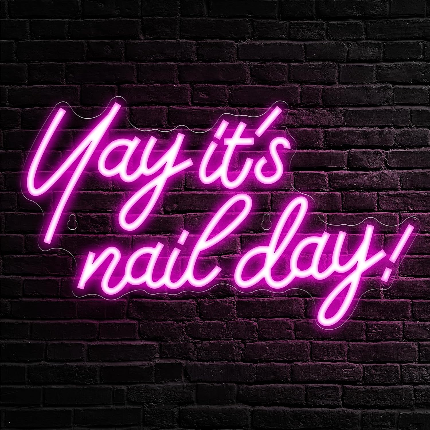 Yay It's Nail Day Neon Sign for Salon Bar and Beauty Room
