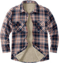COOFANDY Men's Sherpa Lined Flannel Shirt Jacket - Warm Fleece Layer