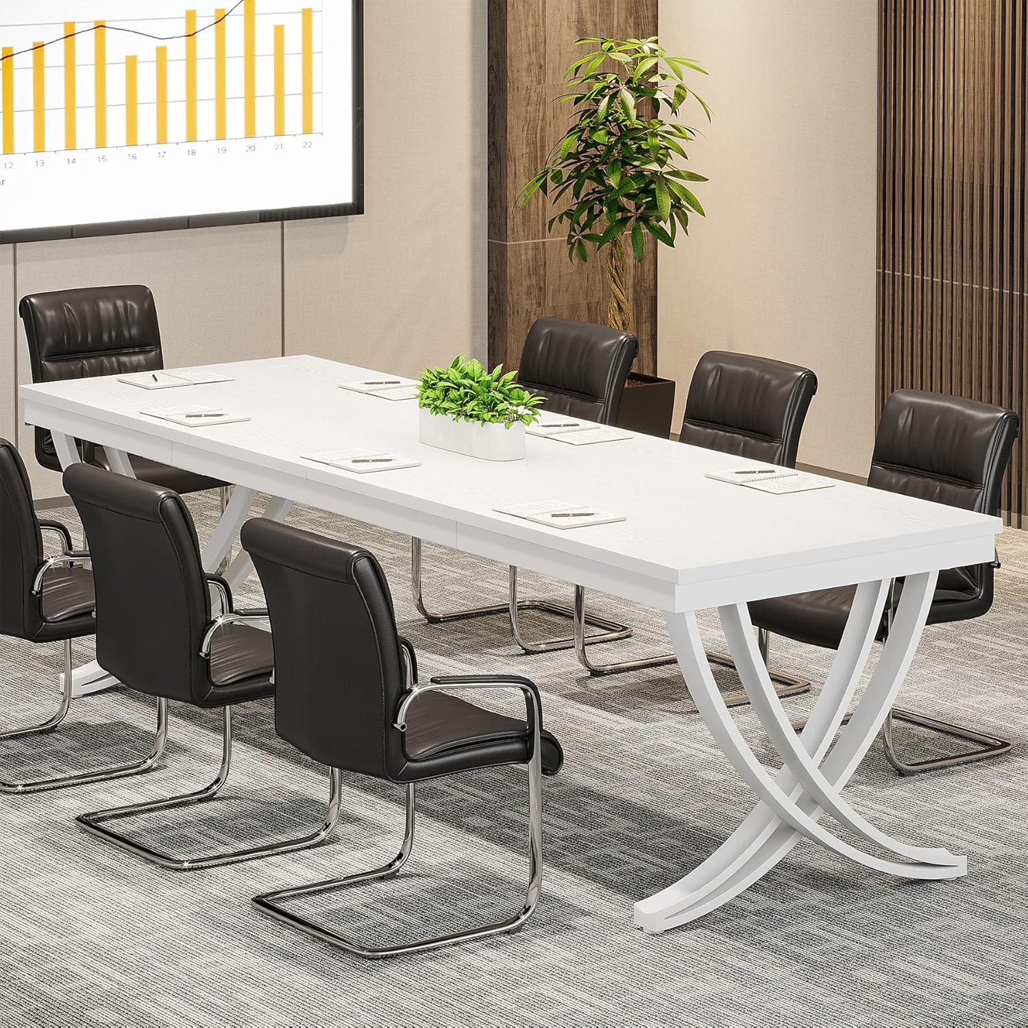 Tribesigns 6.5FT Conference Table for 6-8 People - Durable Design