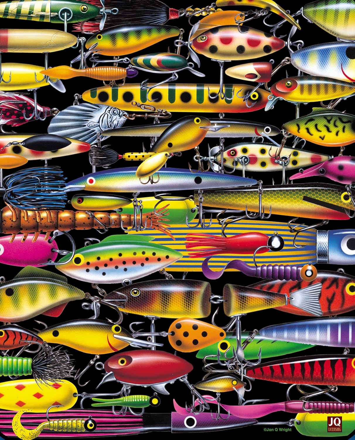 Super Soft Fishing Lures Flannel Blanket - Cozy Sherpa Lining! 