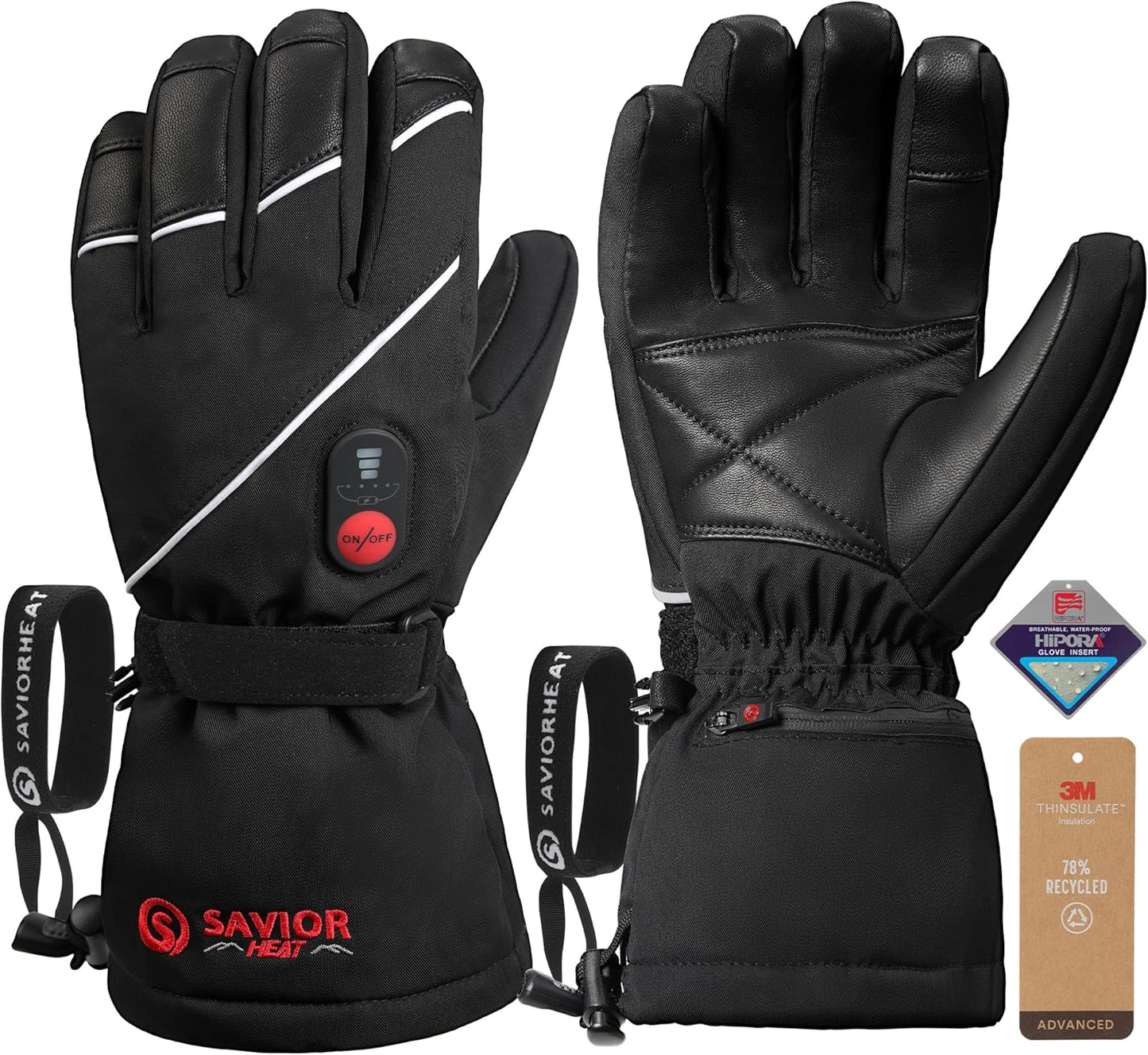 SAVIOR HEAT Heated Gloves for Men Women - Instant Warmth & Comfort