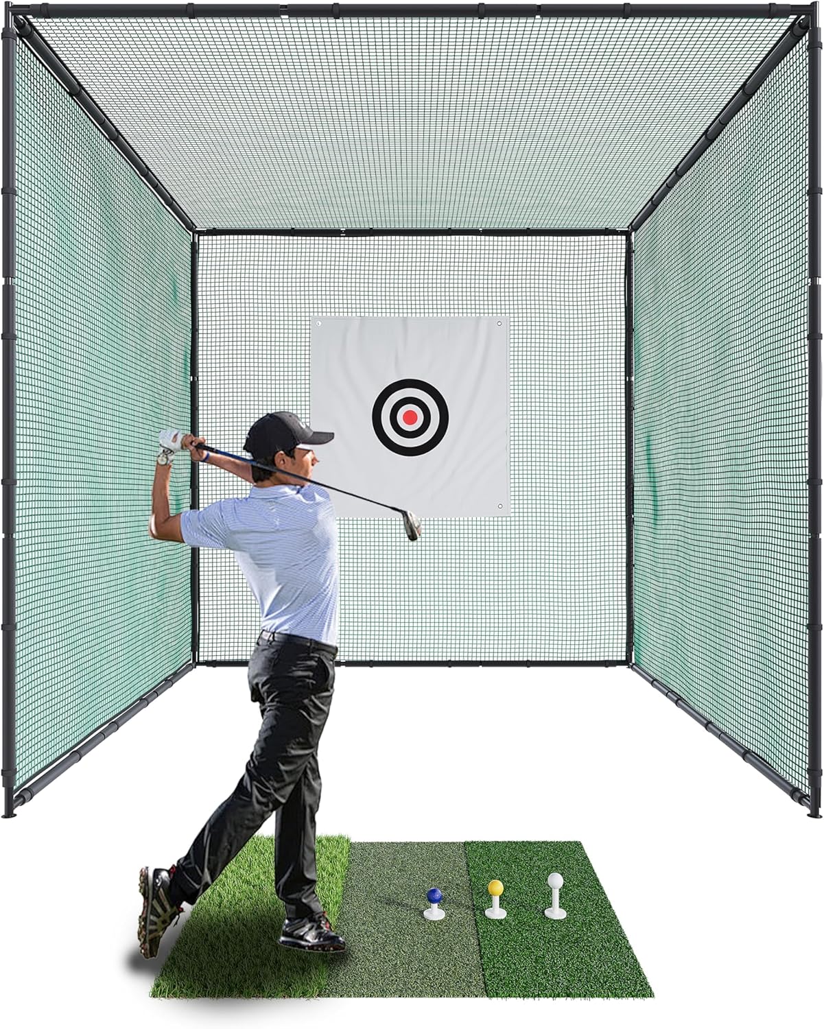 KUAFU 10x10x10ft Golf Practice Cage - Ultimate Swing & Chipping Game!