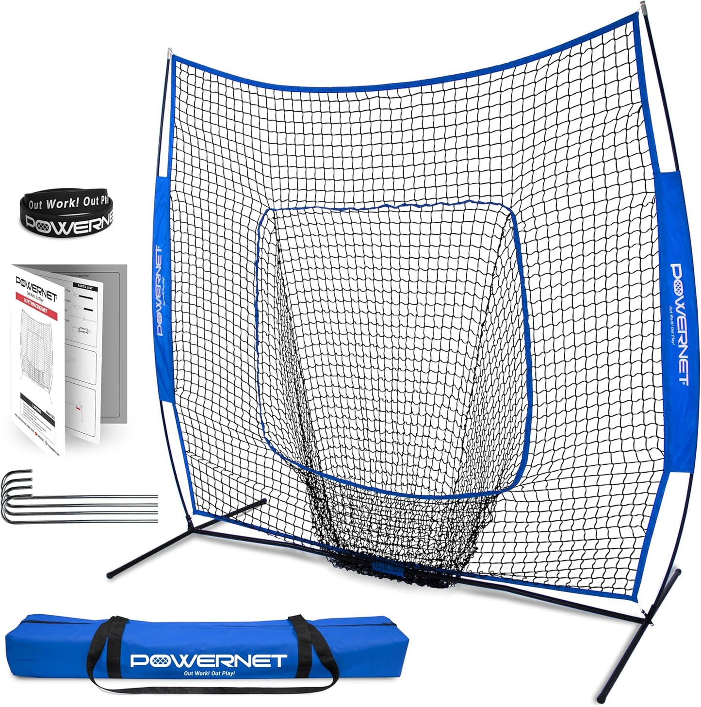 PowerNet 7x7 Baseball Softball Practice Net for Training
