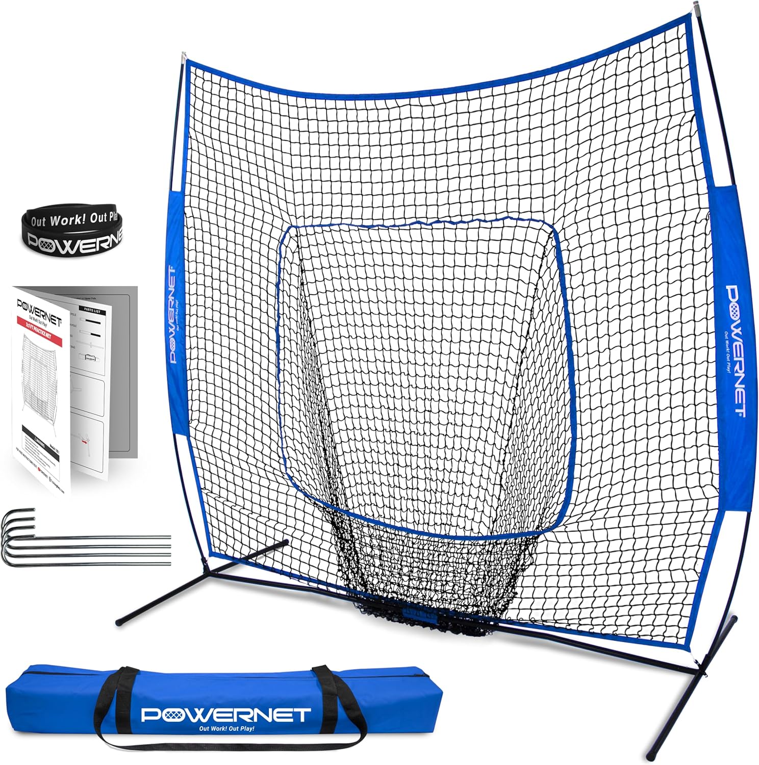 PowerNet 7x7 Baseball Softball Practice Net for Training