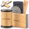 Stonka Oak Rolling Knife Sharpener Kit - Dual-Grit Diamond Wheels