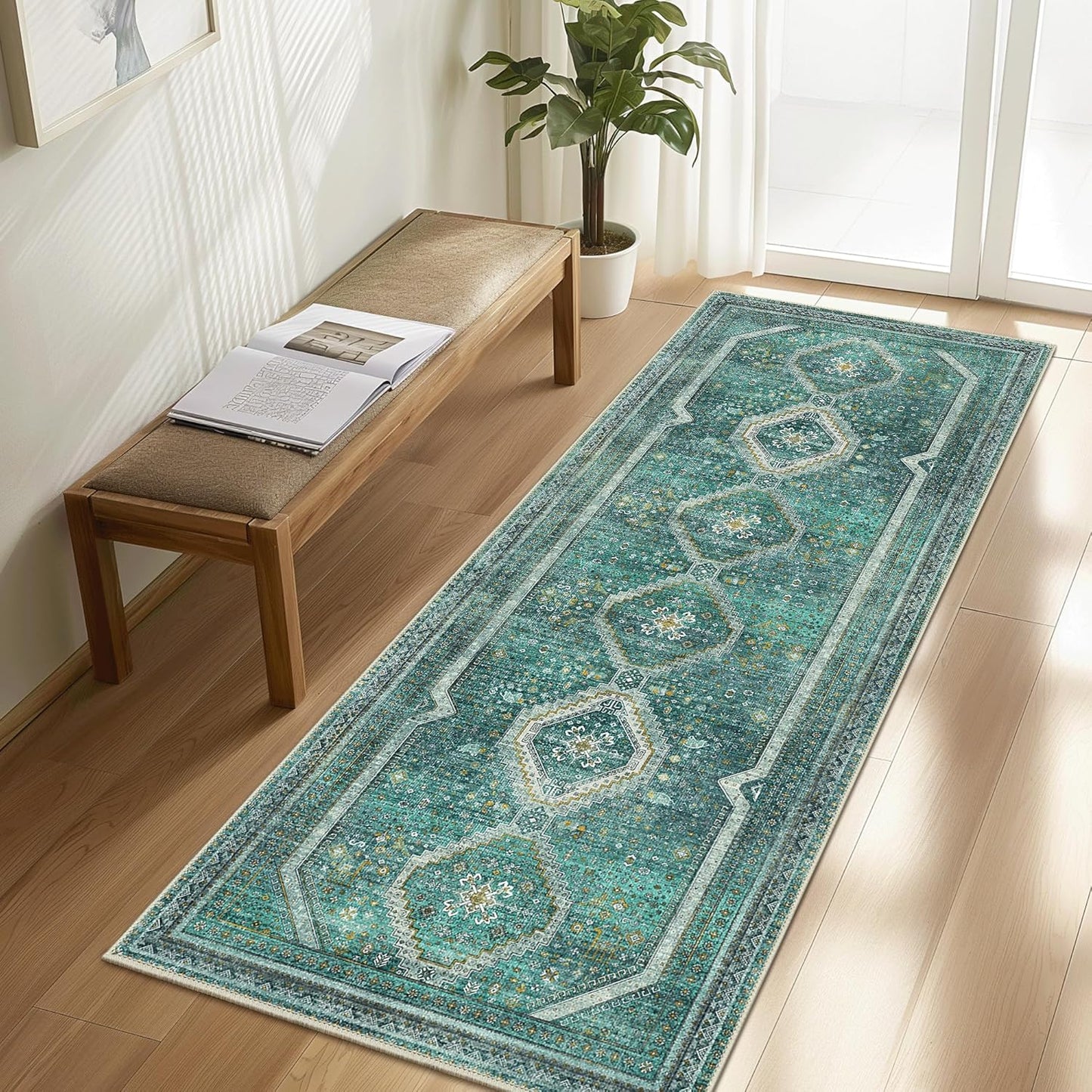 GENIMO Non Slip Hallway Runner Rug for Kitchen & Living Room