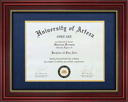 CORE ART 11x14 Diploma Frame with Navy Mat for Certificates
