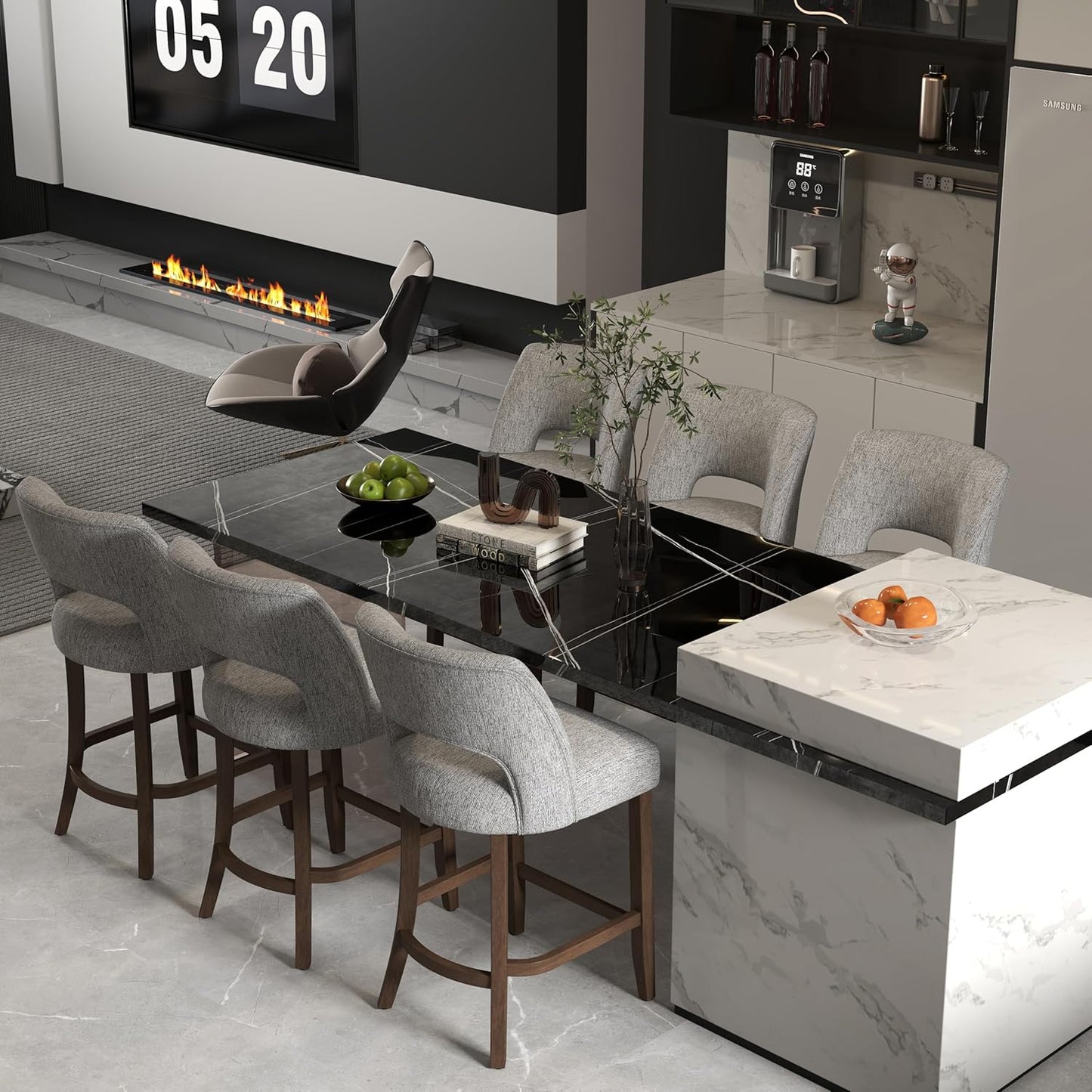 VKNOW Bar Stools Set of 6 for Kitchen Island Dining Room