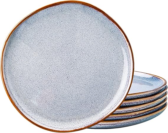 AmorArc Ceramic Plates Set of 6, Unique Handmade Design