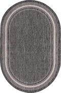 Outdoor Border Area Rug 5ft 3in x 8ft Oval - Bordered Elegance