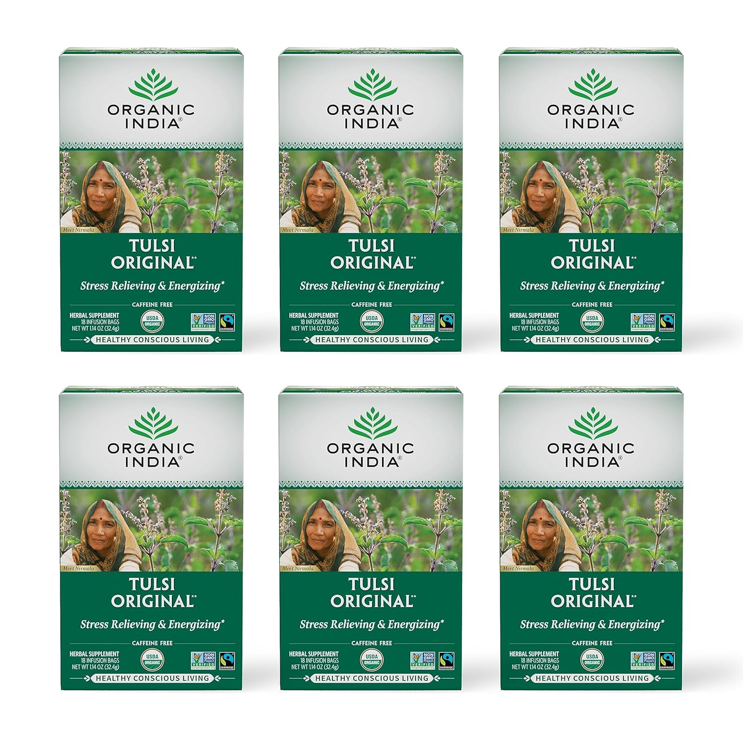 Organic India Tulsi Herbal Tea for Stress Relief and Calmness
