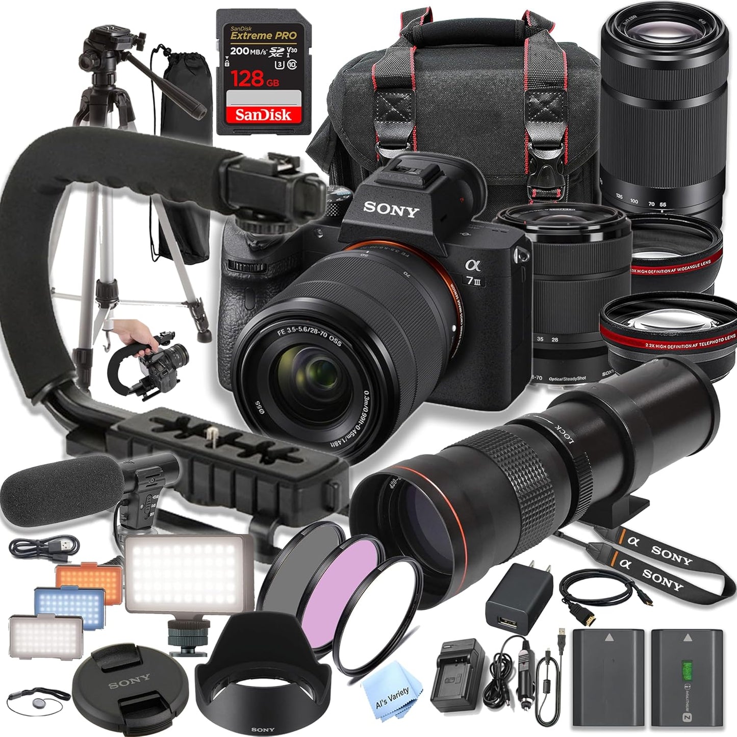 Sony A7 III Mirrorless Camera Bundle with Lenses and Accessories