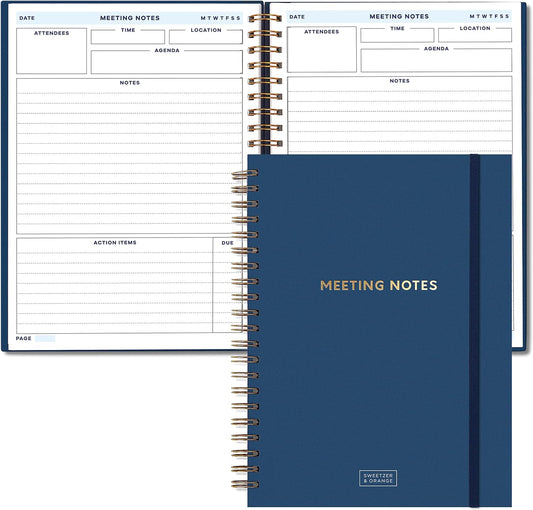 Sweetzer & Orange Large Meeting Notebook - Organize Your Projects!