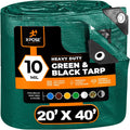 Heavy Duty Poly Tarp 20 ft x 40 ft 10 Mil Thick Waterproof - Durable