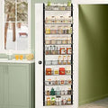 10-Tier Over the Door Pantry Organizer - Adjustable Metal Spice Rack