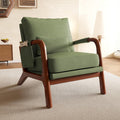 Green Upholstered Lounge Chair: Comfy Mid-Century Accent