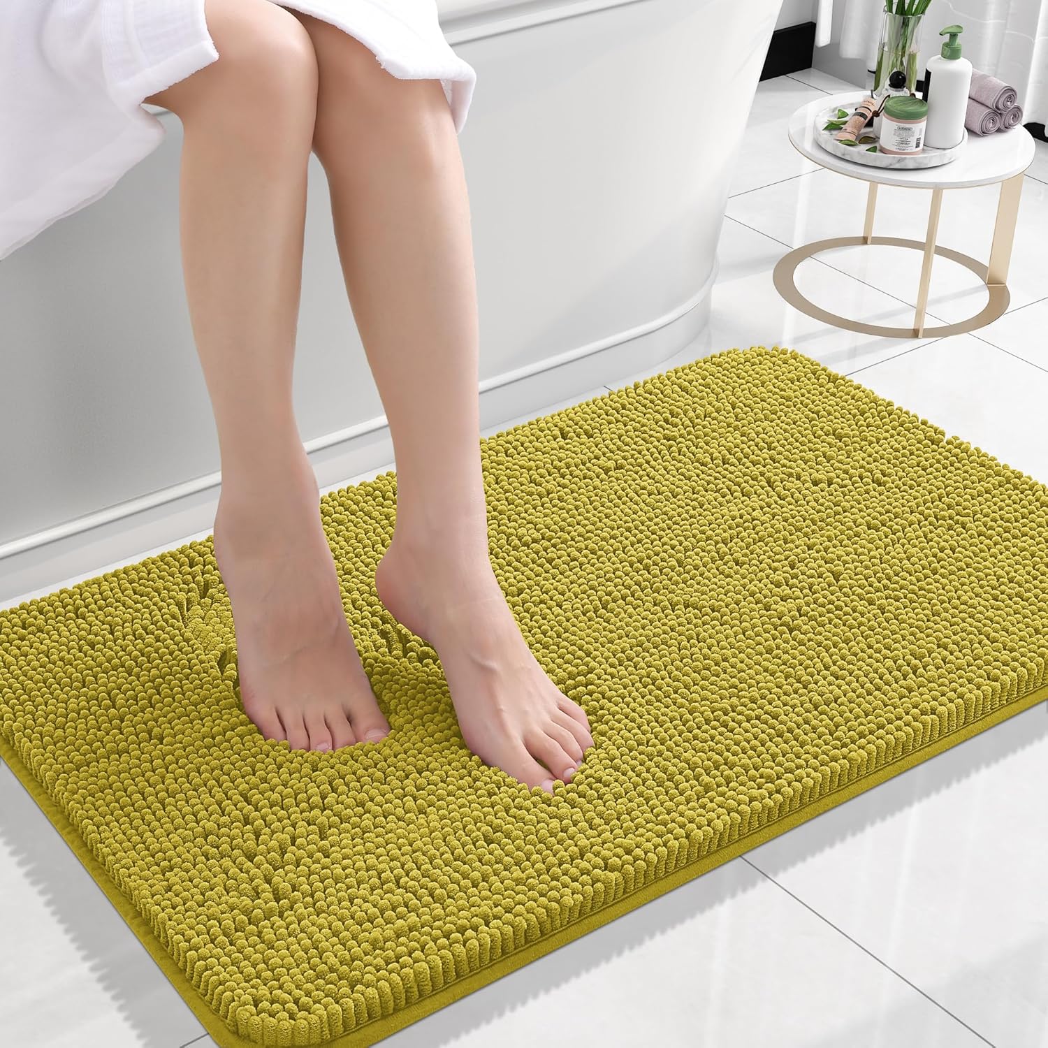 OLANLY Extra Soft Chenille Bath Rugs for Cozy Bathroom Comfort