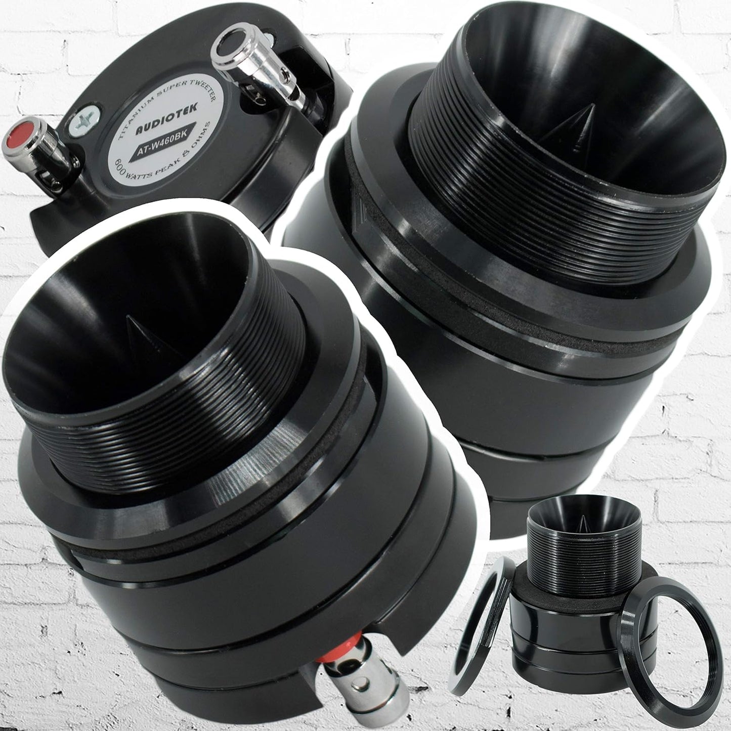 Audiotek ATW460BK 1in 600W Car Audio Heavy Duty Tweeters Pair